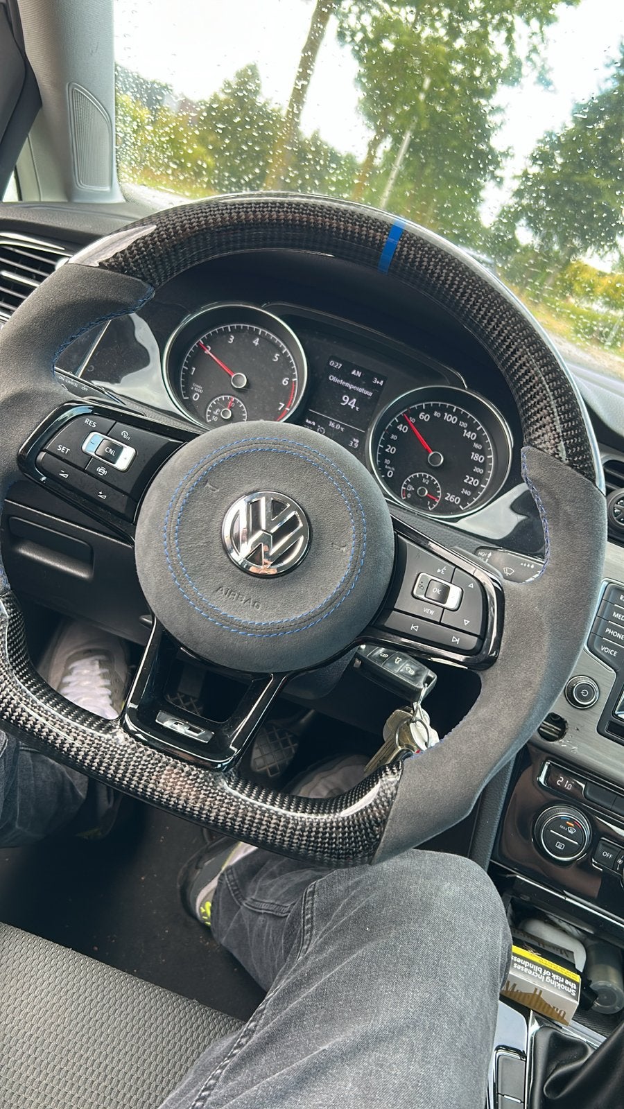 Golf 7/7,5 r stuur  Carbon Alcantara Blauw, Ophalen of Verzenden, Gebruikt, Volkswagen