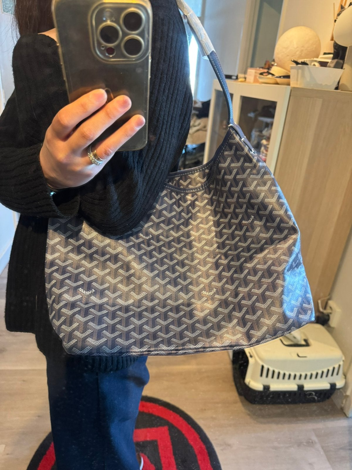 Goyard Bag Navy Blue Hobo Medium Canvas Tote Bag, Ophalen of Verzenden, Nieuw, Blauw, Shopper