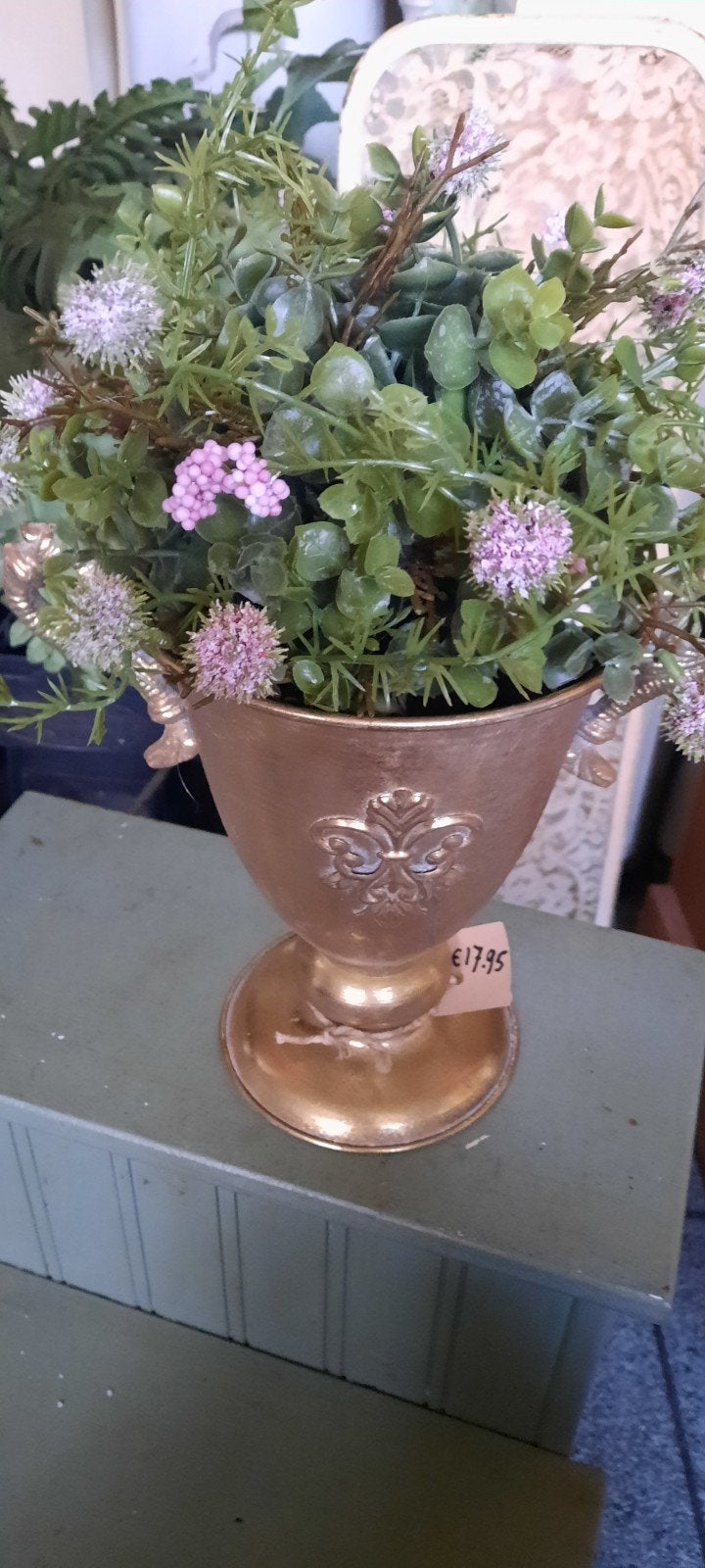 Decoratieve bloempot/vaas met kunstbloemen, Ophalen of Verzenden