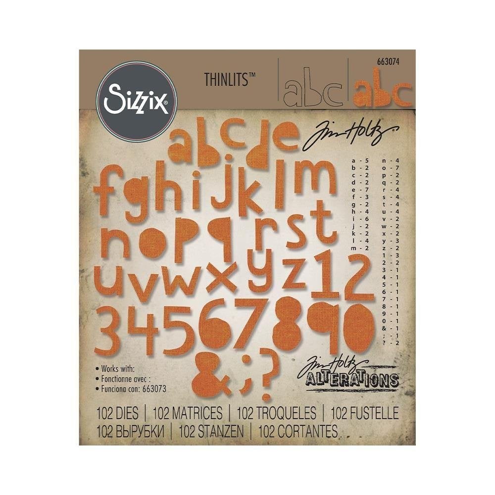 Sizzix Tim Holtz Thinlits Alphanumeric CutOut Lower #663074, Verzenden, Nieuw, Frame of Mal, Sizzix