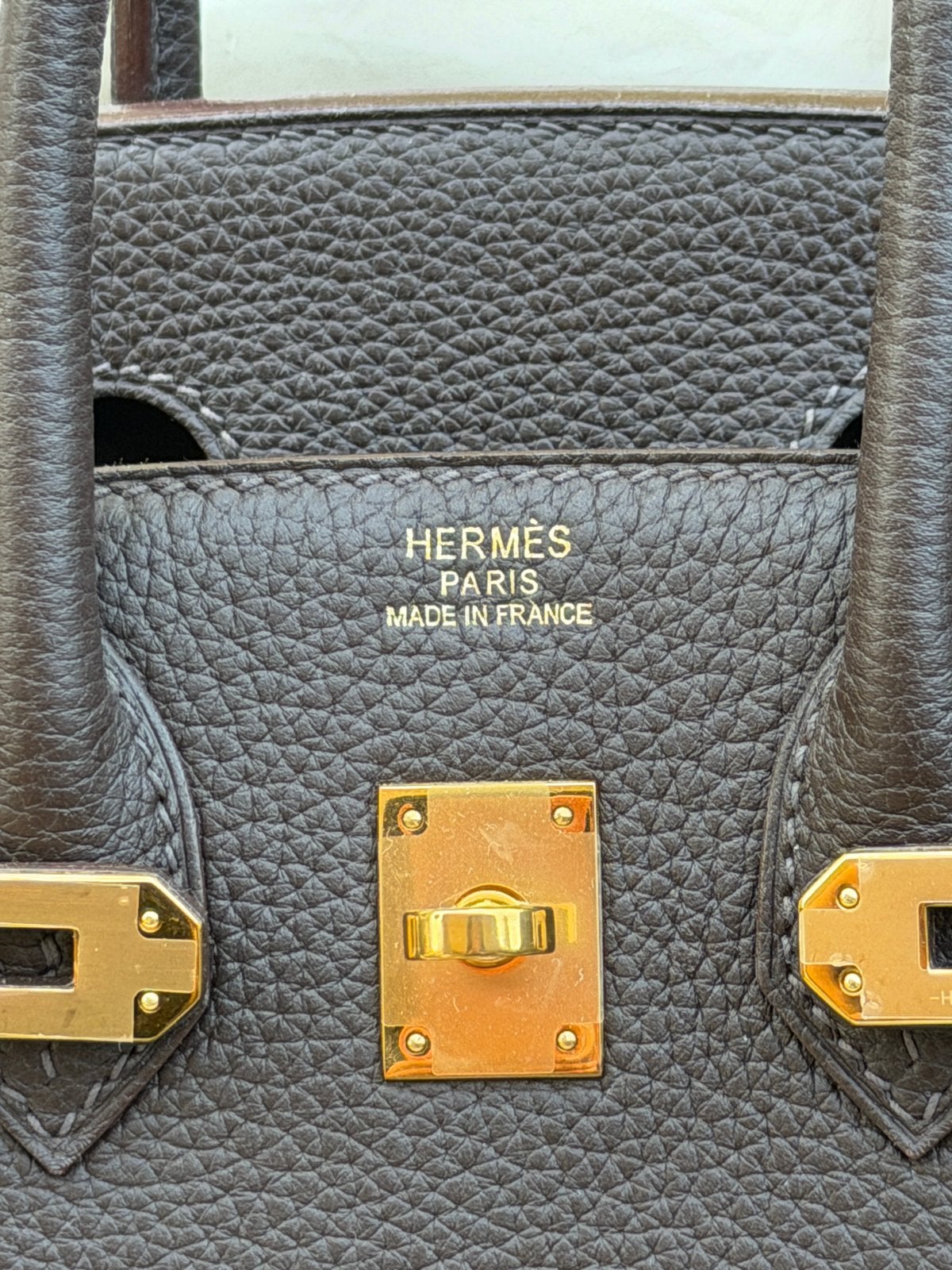 Birkin 25 Ebéne GHW, Sieraden, Tassen en Uiterlijk, Tassen | Damestassen, Verzenden, Zo goed als nieuw, Bruin, Handtas