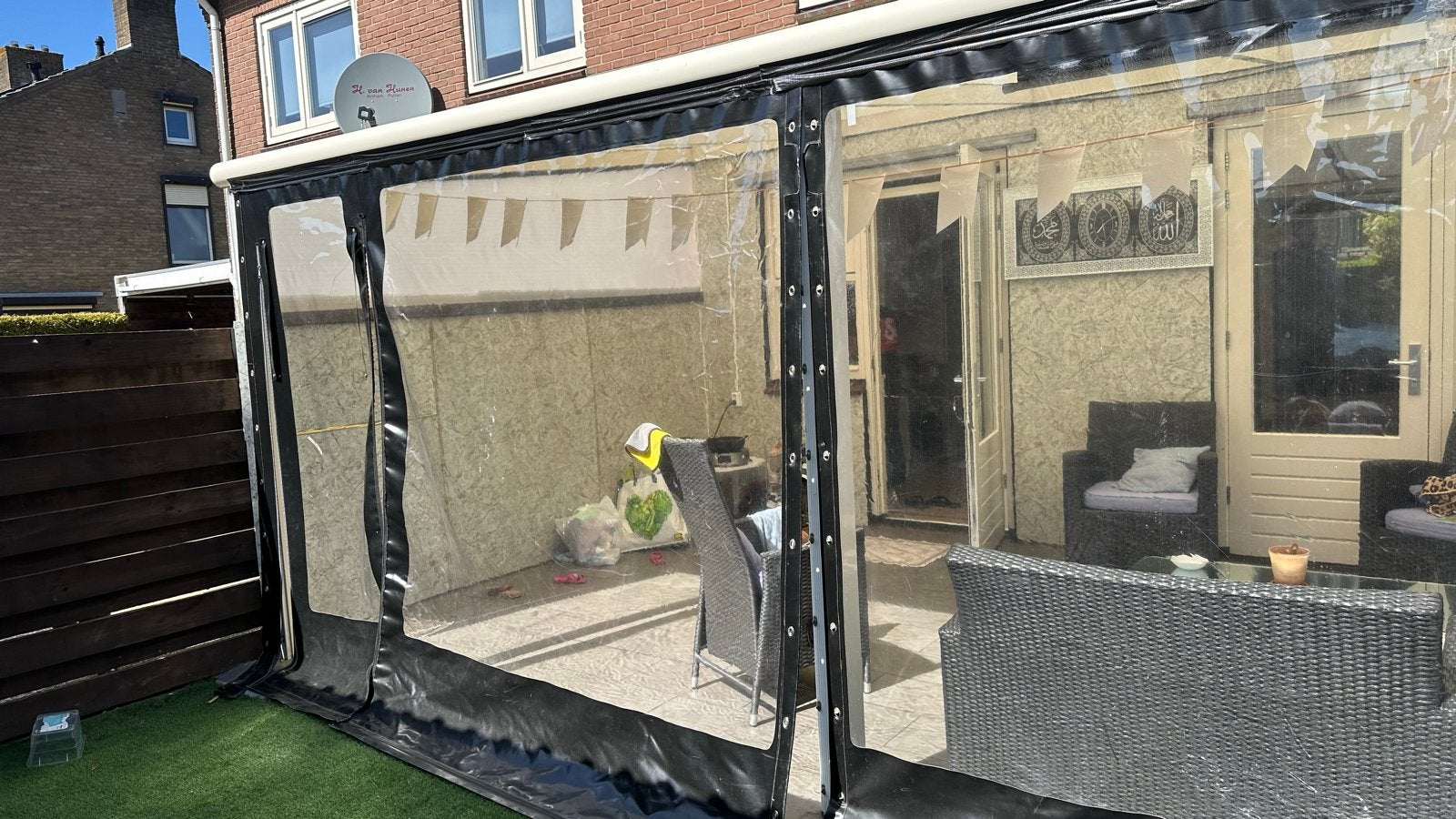 Stevig veranda zeil - 610x233 cm - Zo goed als nieuw, Overige typen, 6 meter of meer, Zo goed als nieuw, 5 tot 8 meter
