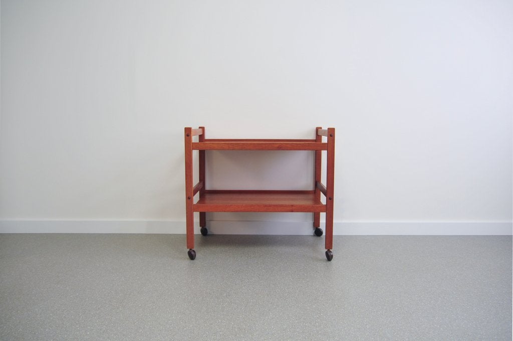 vintage teakhouten serveerwagen trolley, Ophalen, Gebruikt, Nvt, Nvt