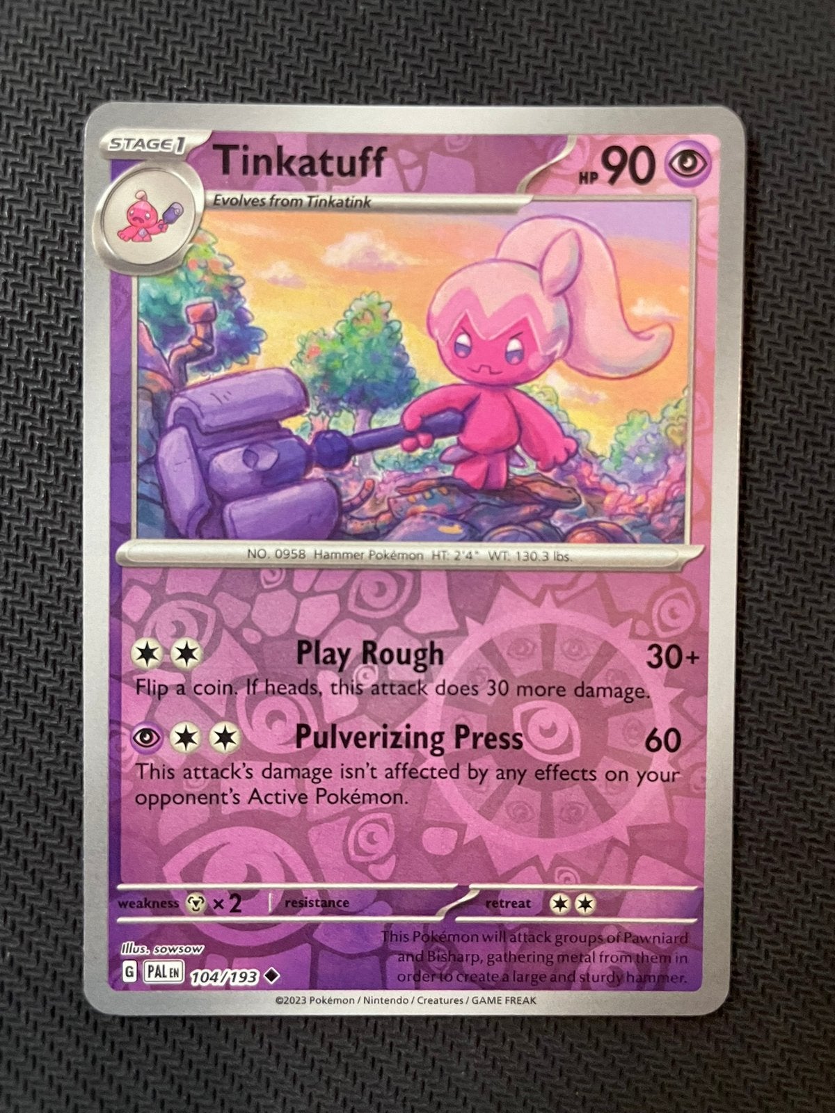 Tinkatuff 104/193 Reverse Holo Paldea Evolved Packfresh, Ophalen of Verzenden, Zo goed als nieuw
