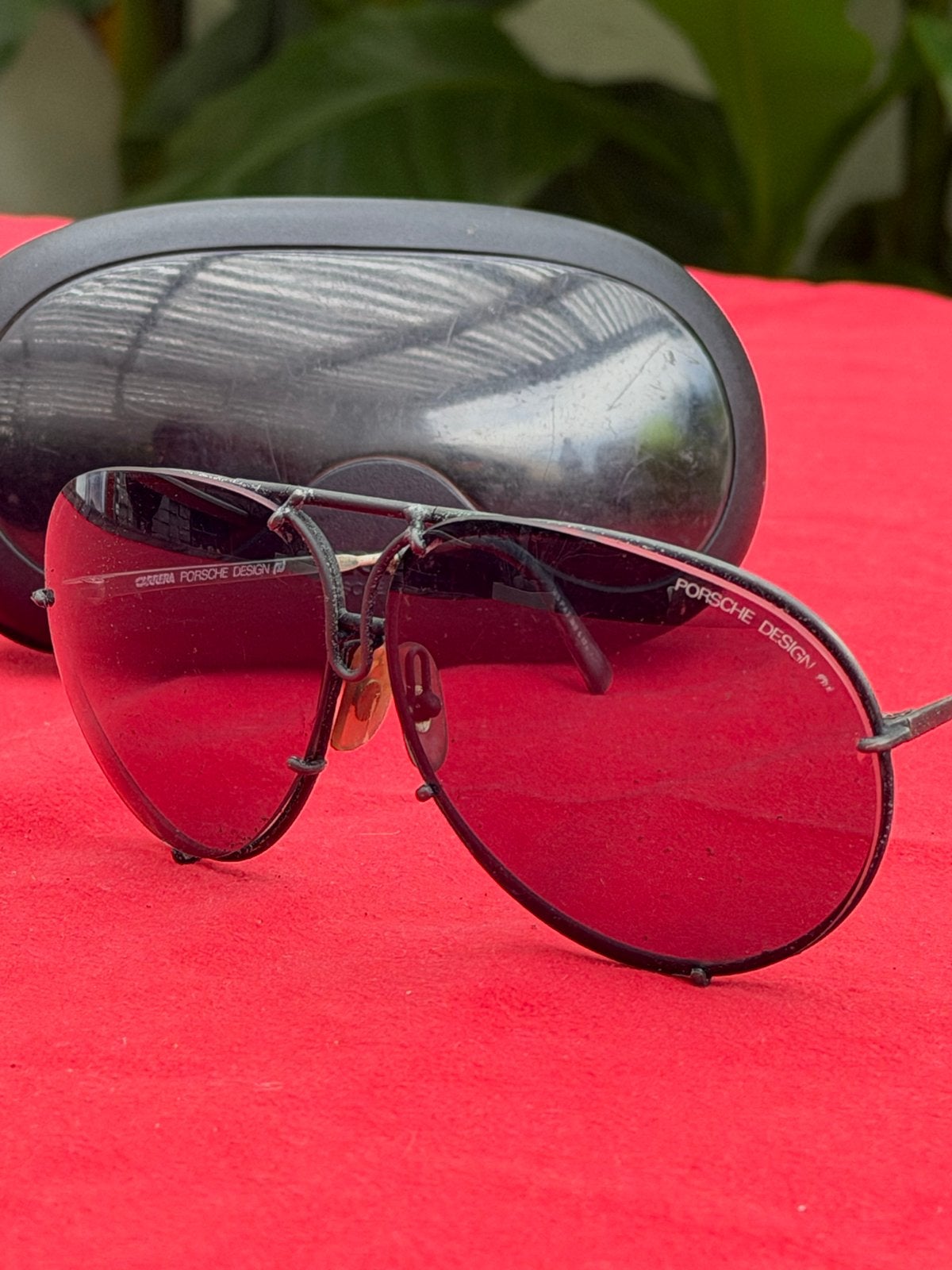 Vintage Carrera Porsche Design 5621 + Extra Glazen & Case, Ophalen, Gebruikt, Zonnebril, Zwart