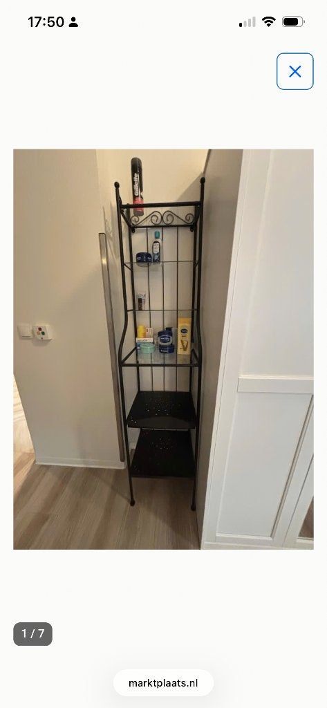 Rönnskär badkamer stellingkast Ikea zwart, Huis en Inrichting, Ophalen, Minder dan 50 cm, Gebruikt, Overige typen