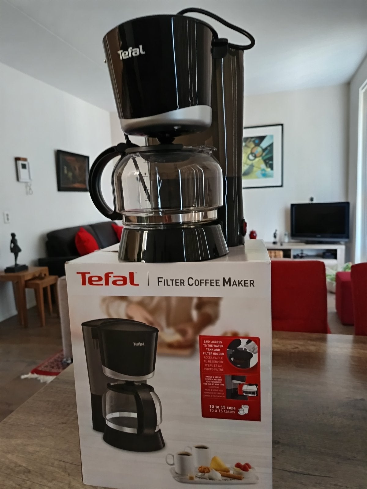 Tefal koffiezetapparaat, Witgoed en Apparatuur, 10 kopjes of meer, Ophalen, Zo goed als nieuw, Koffiemachine