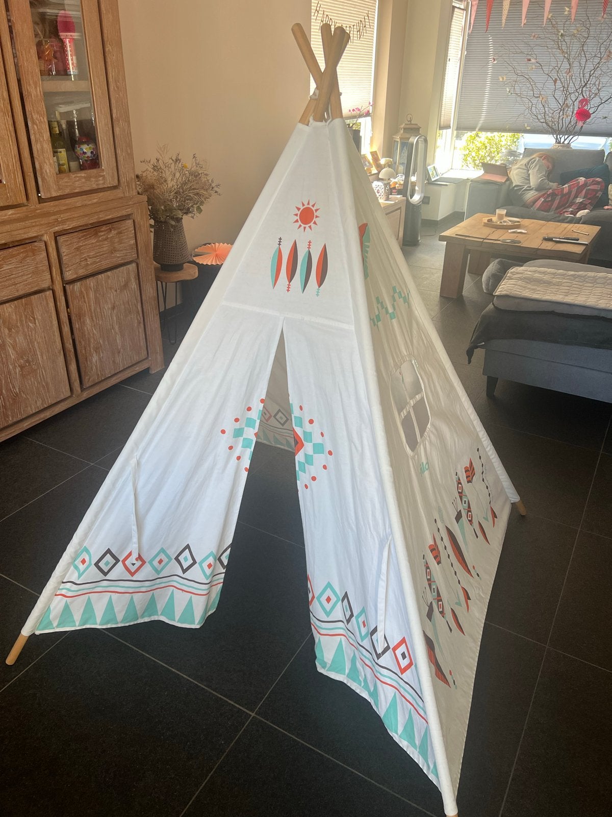 Vilac Tipi tent voor kinderen - Speeltent met houten stokken, Ophalen, Gebruikt, Hout