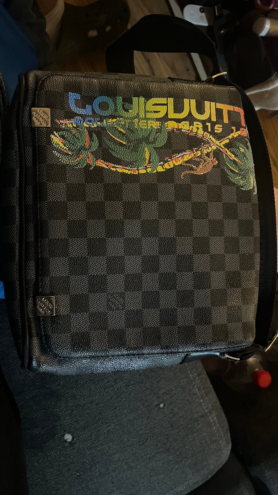 Louis Vuitton Schoudertasje - Damier Graphite, Ophalen, Gebruikt, Zwart, Schoudertasje