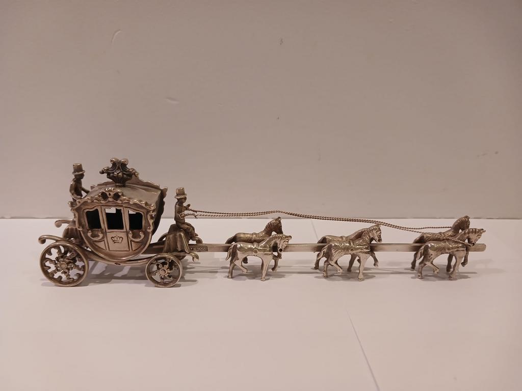 Zilver miniatuur Gouden Koets 80 gram!, Antiek en Kunst, Ophalen of Verzenden, Zilver