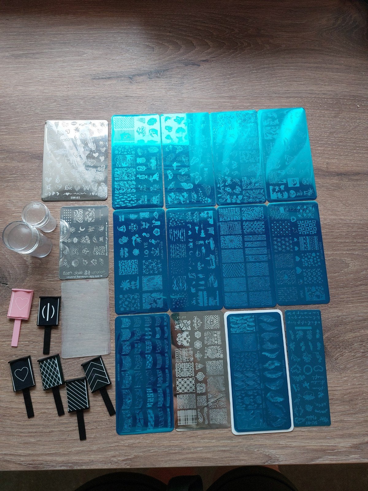 Grote set nagel stempelplaten en accessoires, Overige kleuren, Nieuw, Ophalen of Verzenden, Handen en Nagels