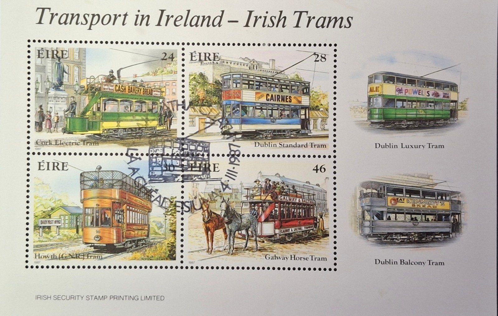 Ierse postzegels: Transport in Ierland - Treinen & Trams, Ophalen of Verzenden, Ierland, Postfris