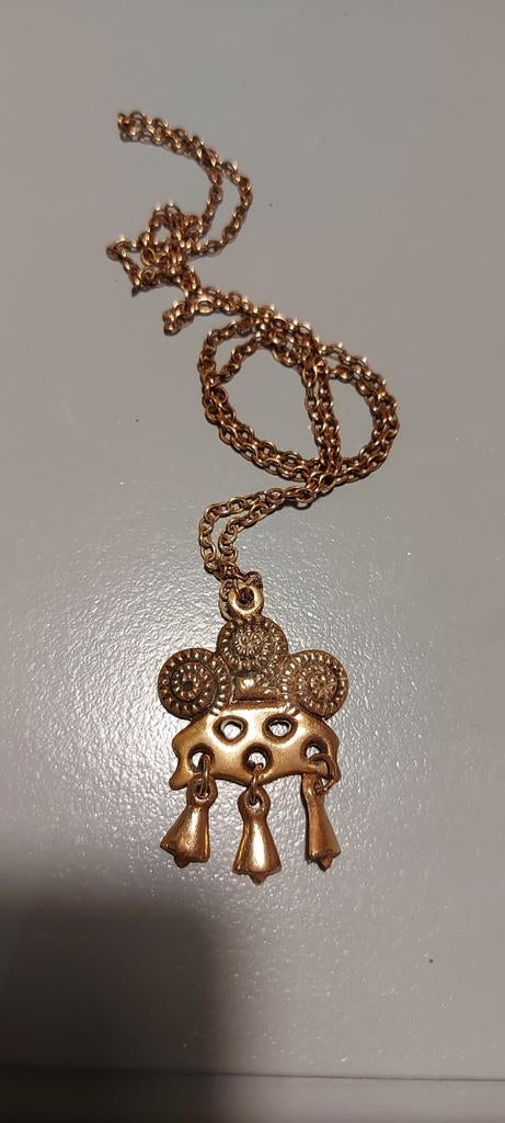 Bijzondere Finse vintage ketting van Kalevara Koru van brons, Sieraden, Tassen en Uiterlijk, Kettingen, Zo goed als nieuw, Overige materialen