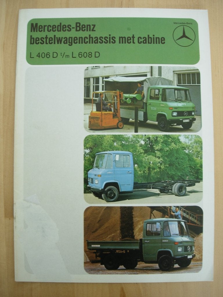 Mercedes 406 409 508 608 Brochure 1975 - 406D 508D 608D, Zo goed als nieuw, Mercedes-Benz, Mercedes, Ophalen of Verzenden