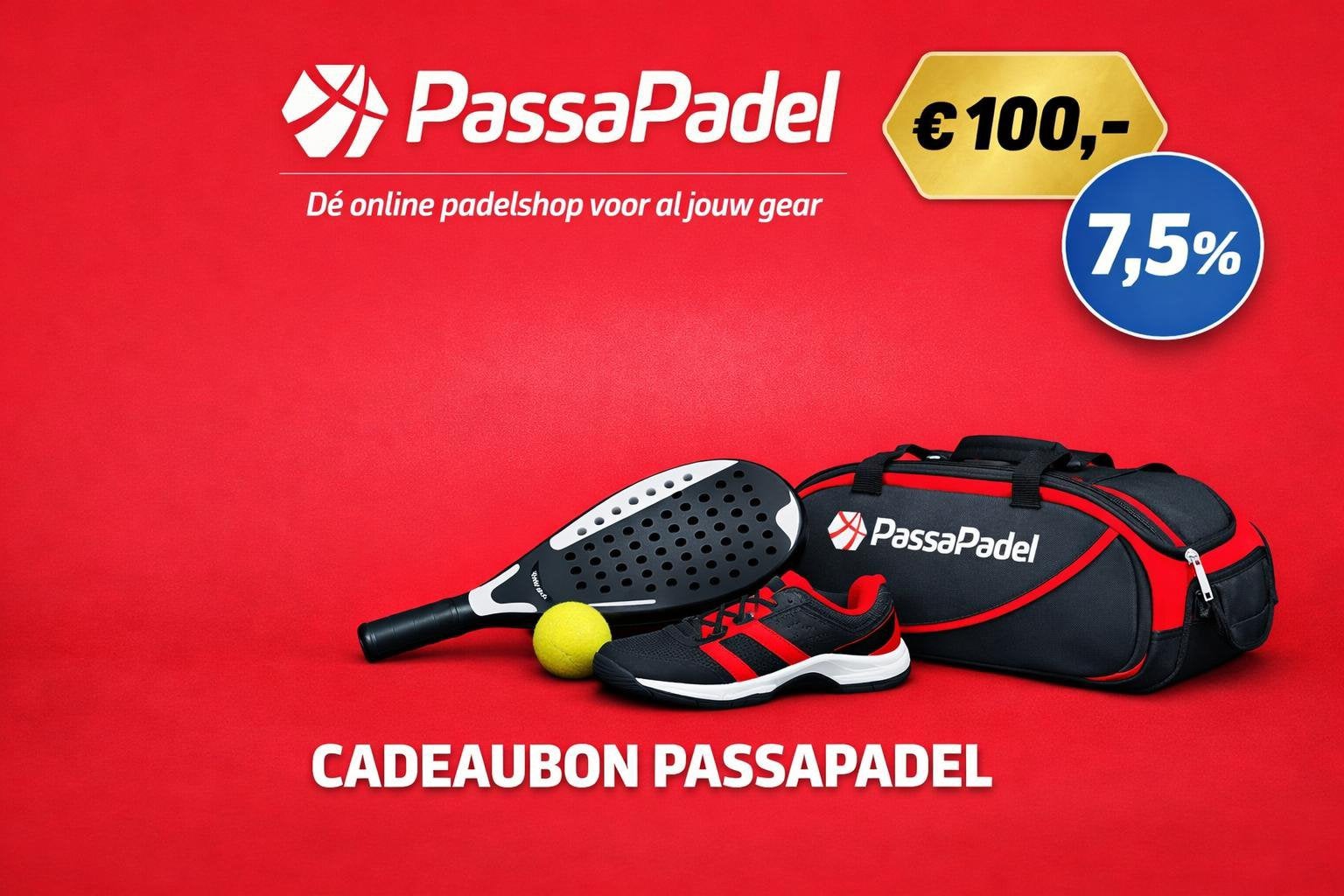 Cadeaubon PassaPadel, Eén persoon, Cadeaubon