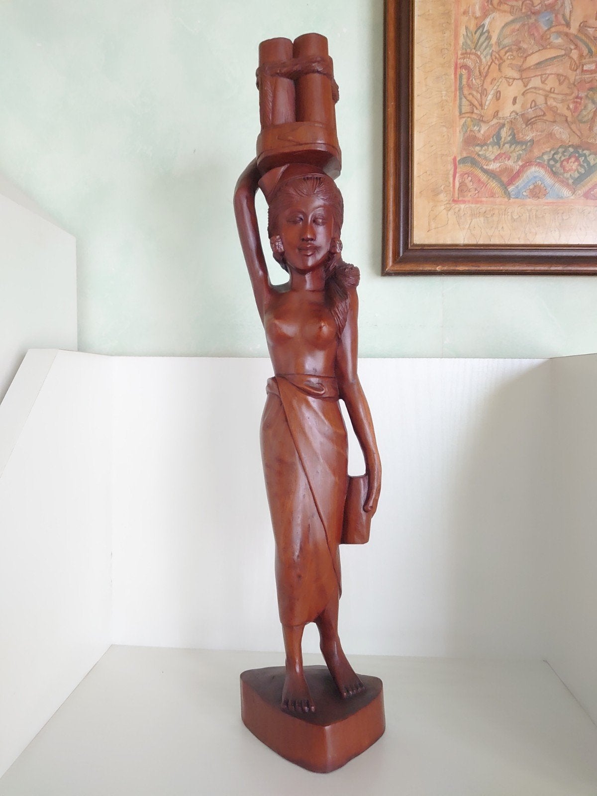 FRAAI!Balinese schone/mooi gedetailleerd houtsnijwerk, Antiek en Kunst, Ophalen of Verzenden