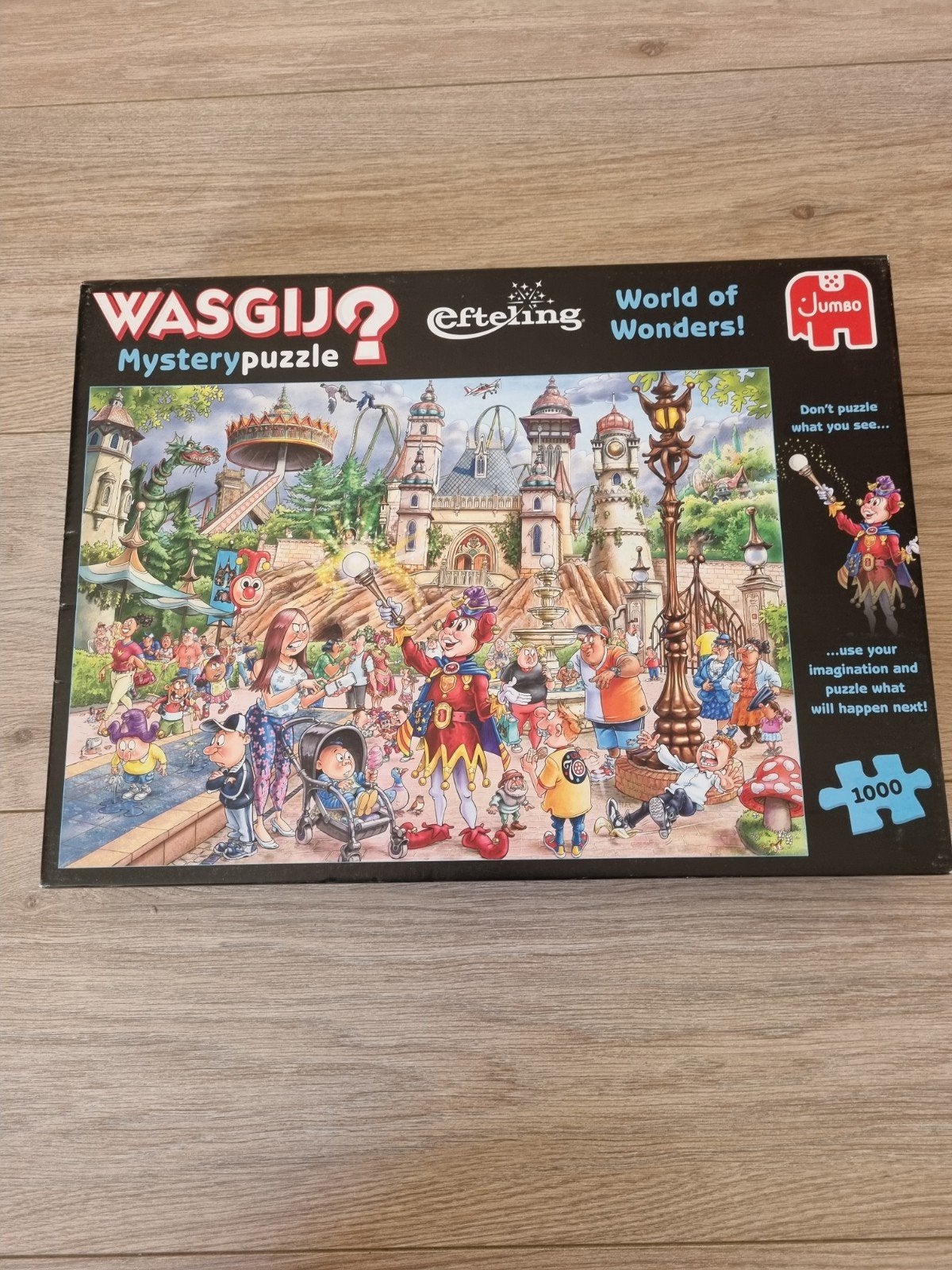 Wasgij Mystery Puzzel Efteling World of Wonders 1000 stukjes, Ophalen of Verzenden, 500 t/m 1500 stukjes, Zo goed als nieuw, Legpuzzel