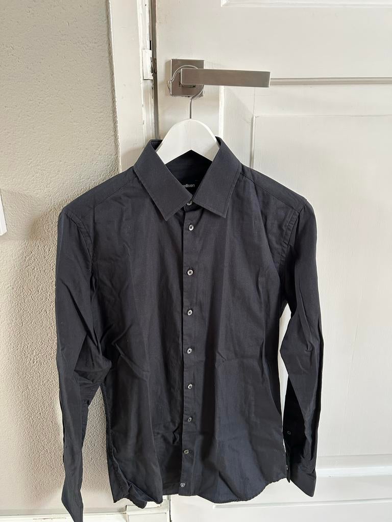 Strellson zwart slim fit overhemd maat 38, Ophalen of Verzenden, Zo goed als nieuw, Zwart, Halswijdte 38 (S) of kleiner