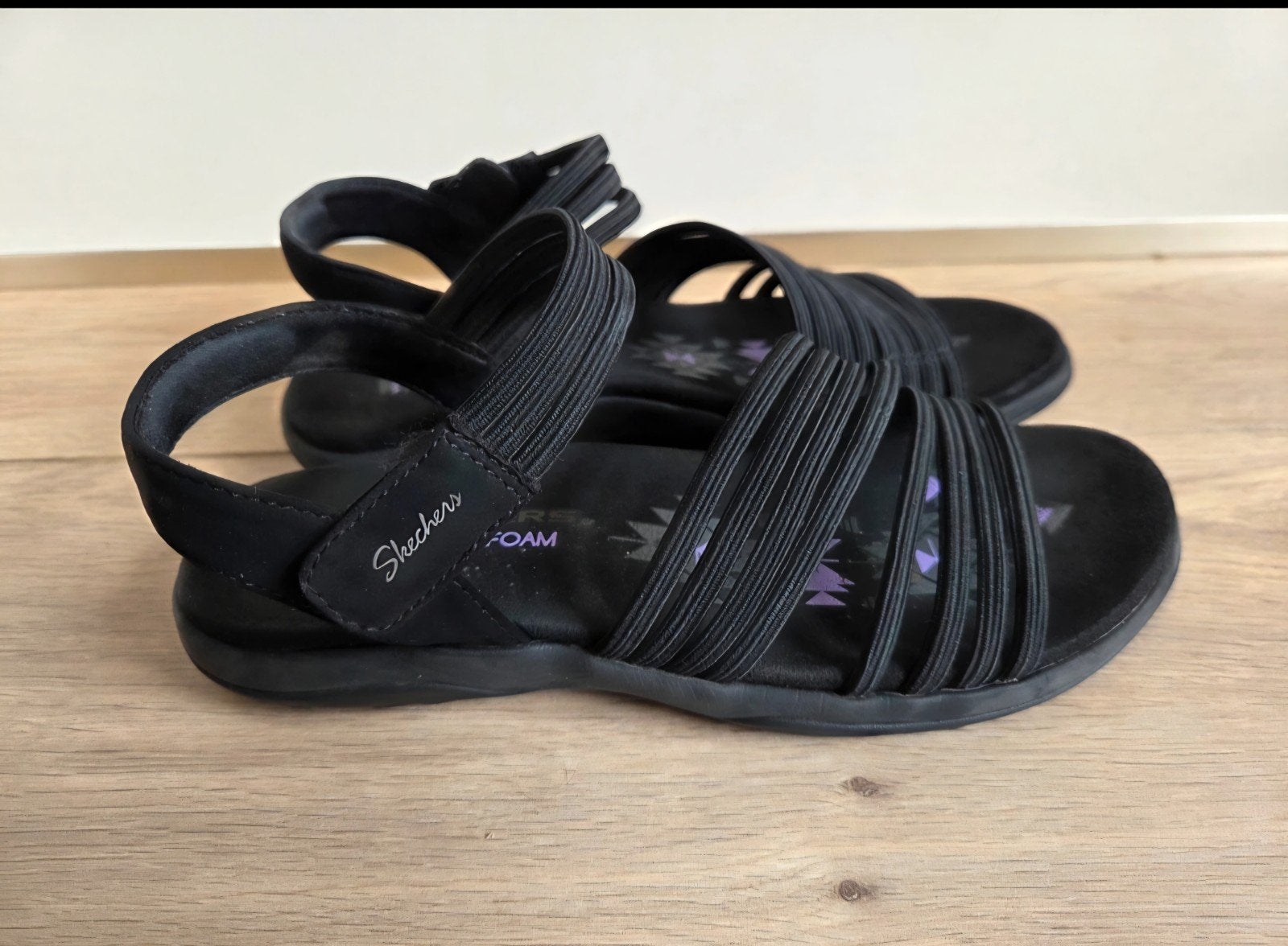 Sandalen Skechers Maat 36, Skechers, Zwart, Zo goed als nieuw, Sandalen of Muiltjes
