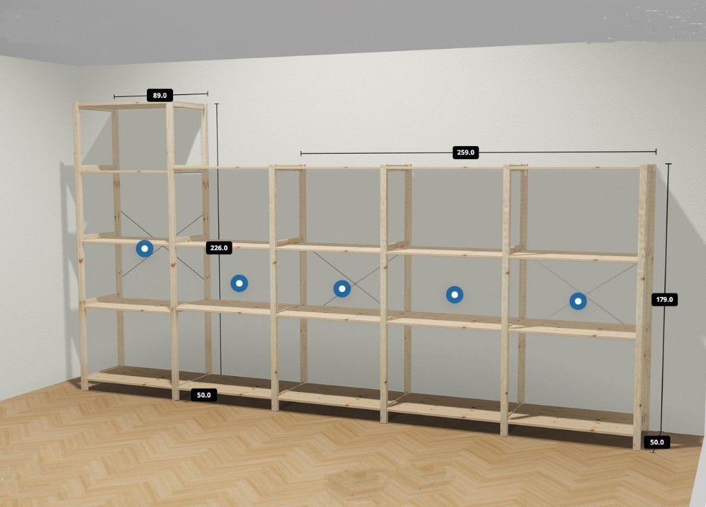 Grote IVAR stellingkast voor berging opslag 430x226-179x50, Ophalen