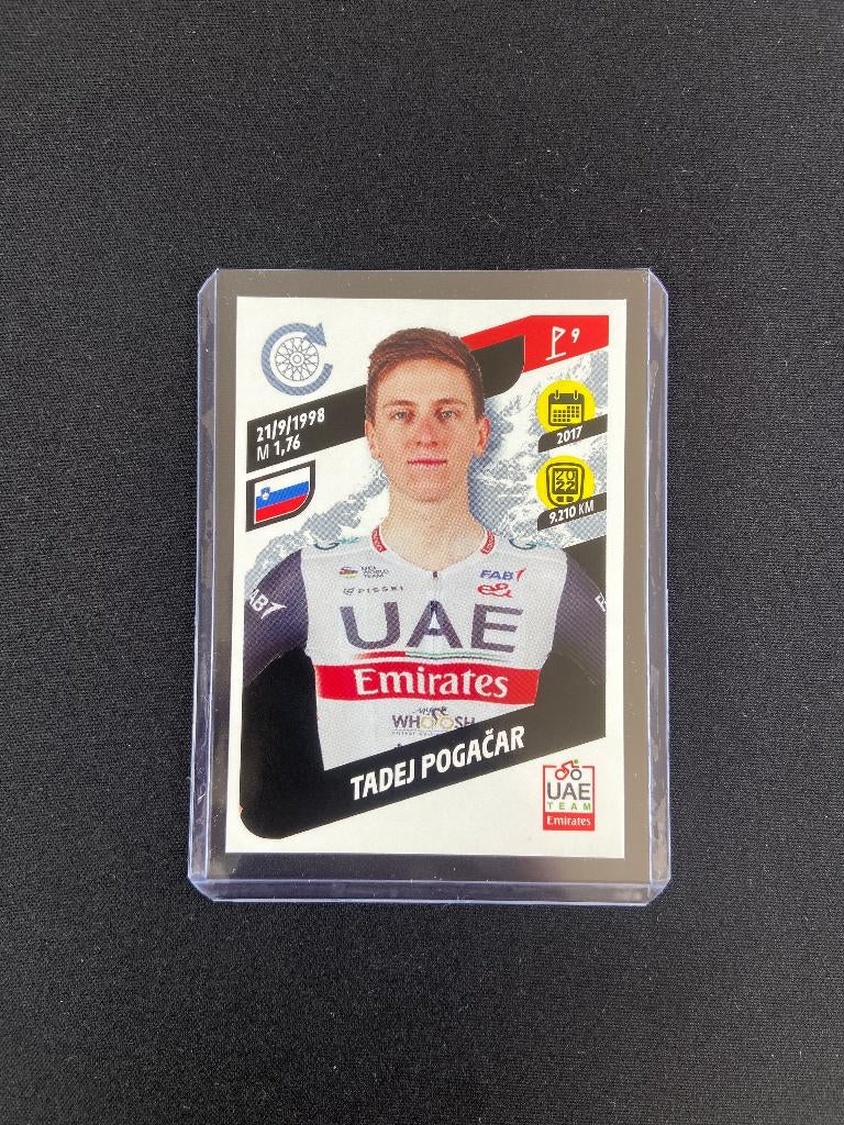 Tadej Pogacar Panini Tour de France 2023 Sticker UAE, Verzenden, Zo goed als nieuw, Overige sporten, Poster, Plaatje of Sticker