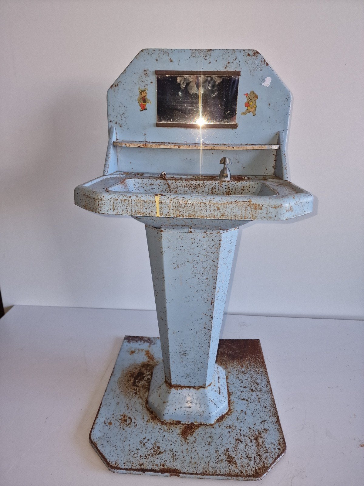 Vintage metal speelgoed wastafel met spiegel, Ophalen