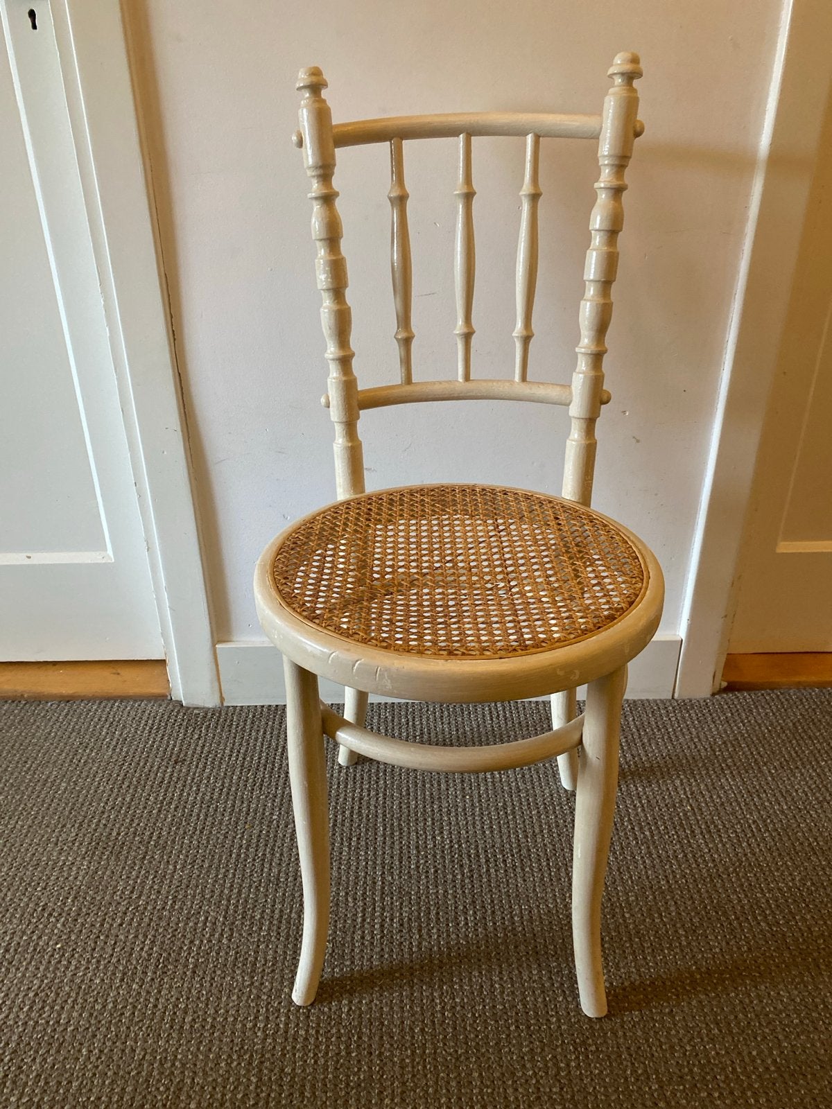 Vintage stoel met webbing zitting, Ophalen