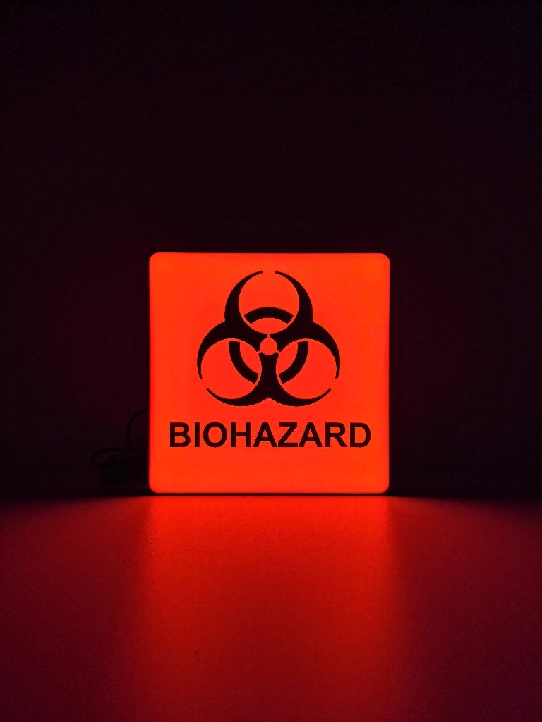 Biohazard Warning Lightbox – USB LED Lamp, Led-lamp, Met schakelaar, Overige fittingen, Ophalen of Verzenden