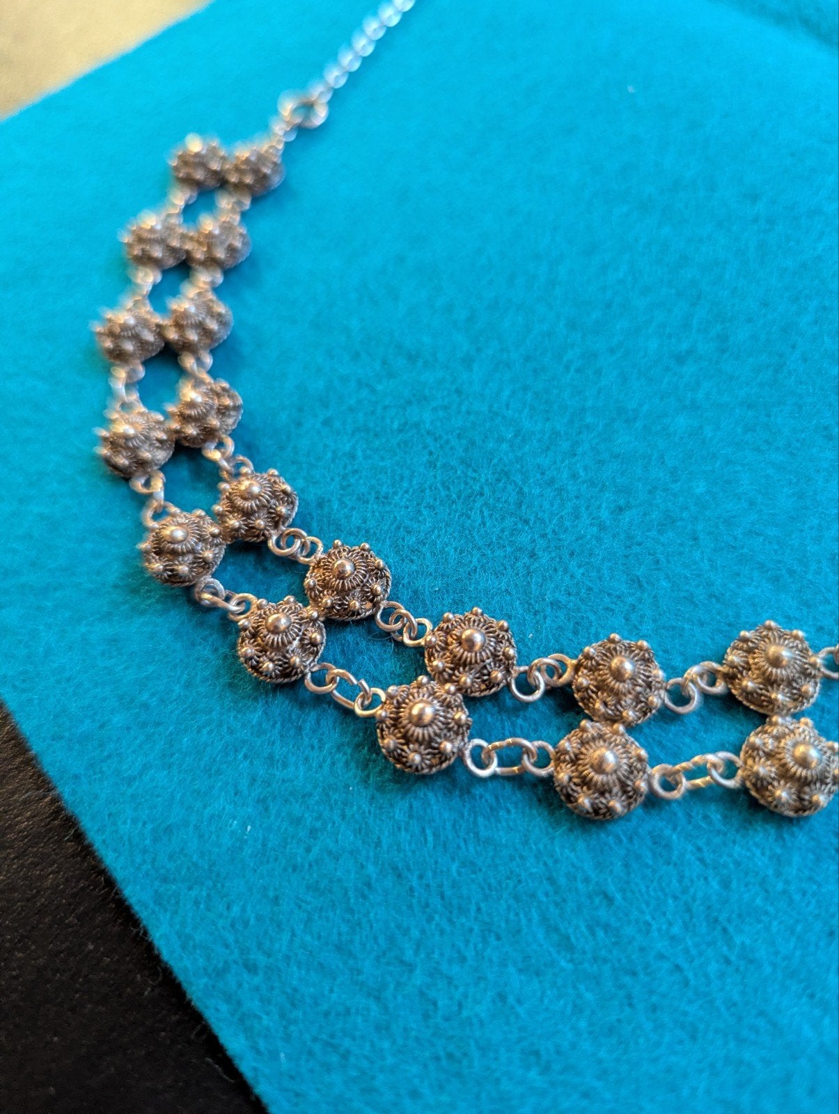 Vintage Italiaans 925 zilveren collier – Zeeuws Knoopje, Ophalen of Verzenden, Zilver, Zilver