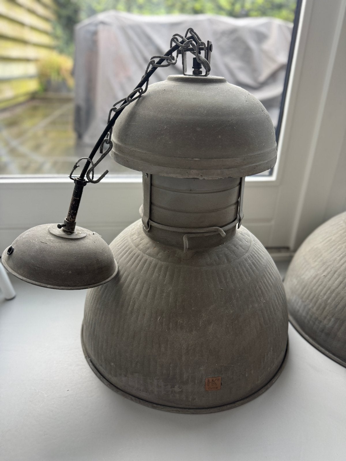 HK-living Vintage industriële hanglamp - Fabriekslamp, Ophalen, Zo goed als nieuw, Metaal, E27 (groot)