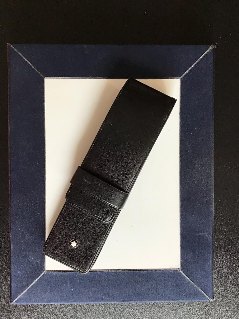 Montblanc Siena penetui voor 2 pennen – rundleer nette staat, Ophalen of Verzenden, Zo goed als nieuw, Overige typen, Mont Blanc