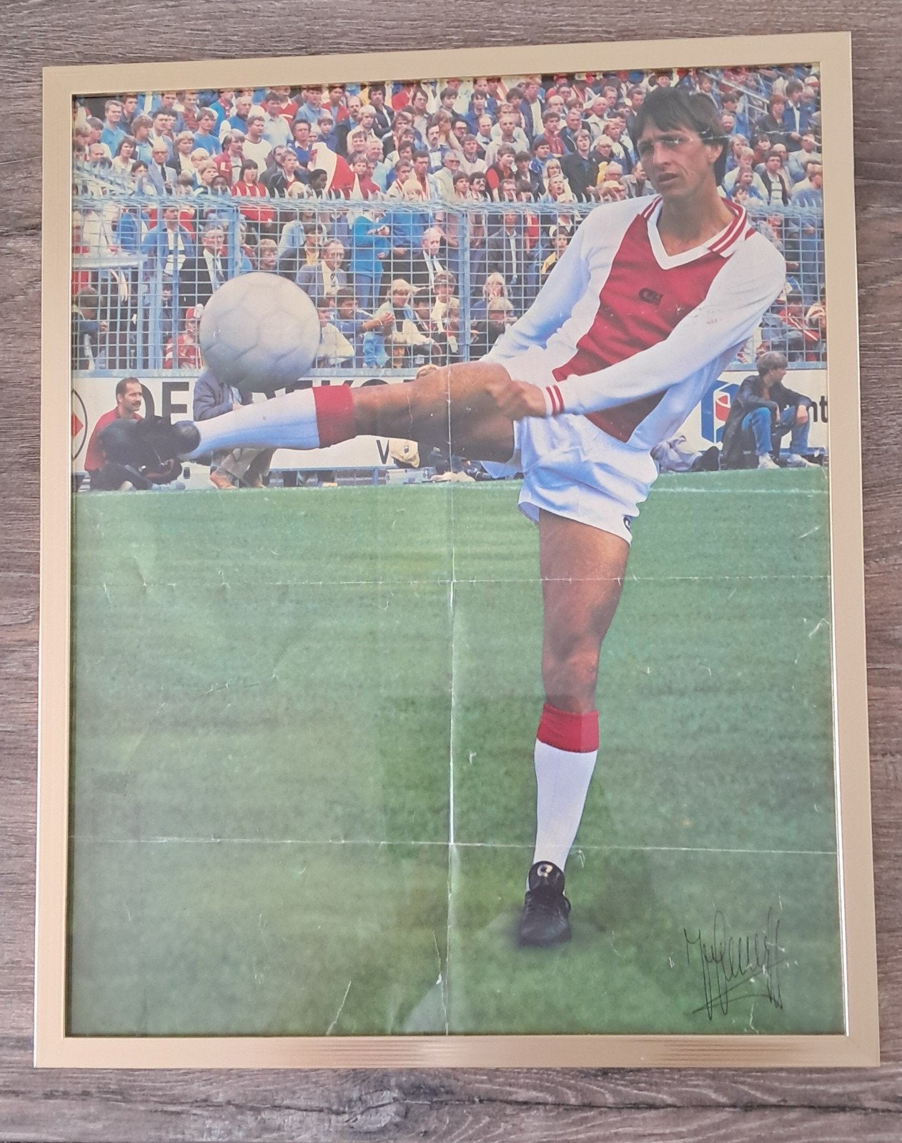 Johan Cruijff Poster - Ajax Legende, Verzamelen, Ophalen of Verzenden, Gebruikt, Ajax, Poster, Plaatje of Sticker