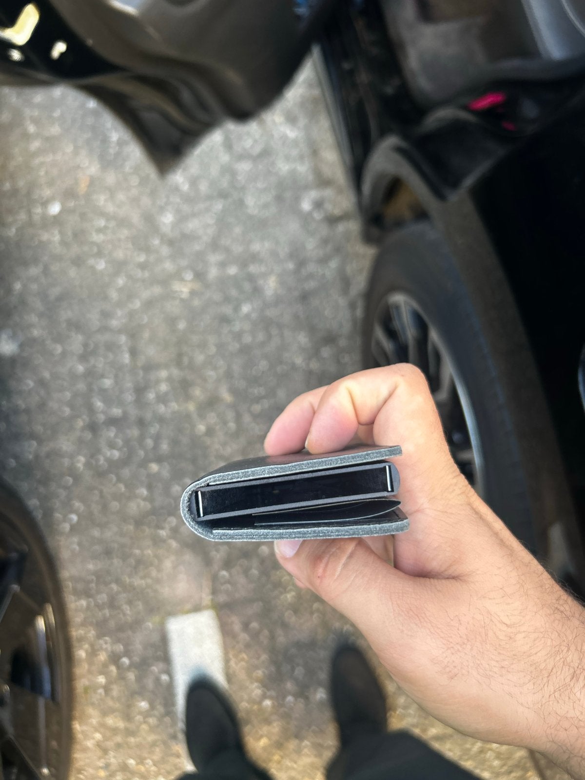 zwarte pasjeshouders te koop 19 stuks €2 per stuk!, Gebruikt, Zwart, Leer, Ophalen