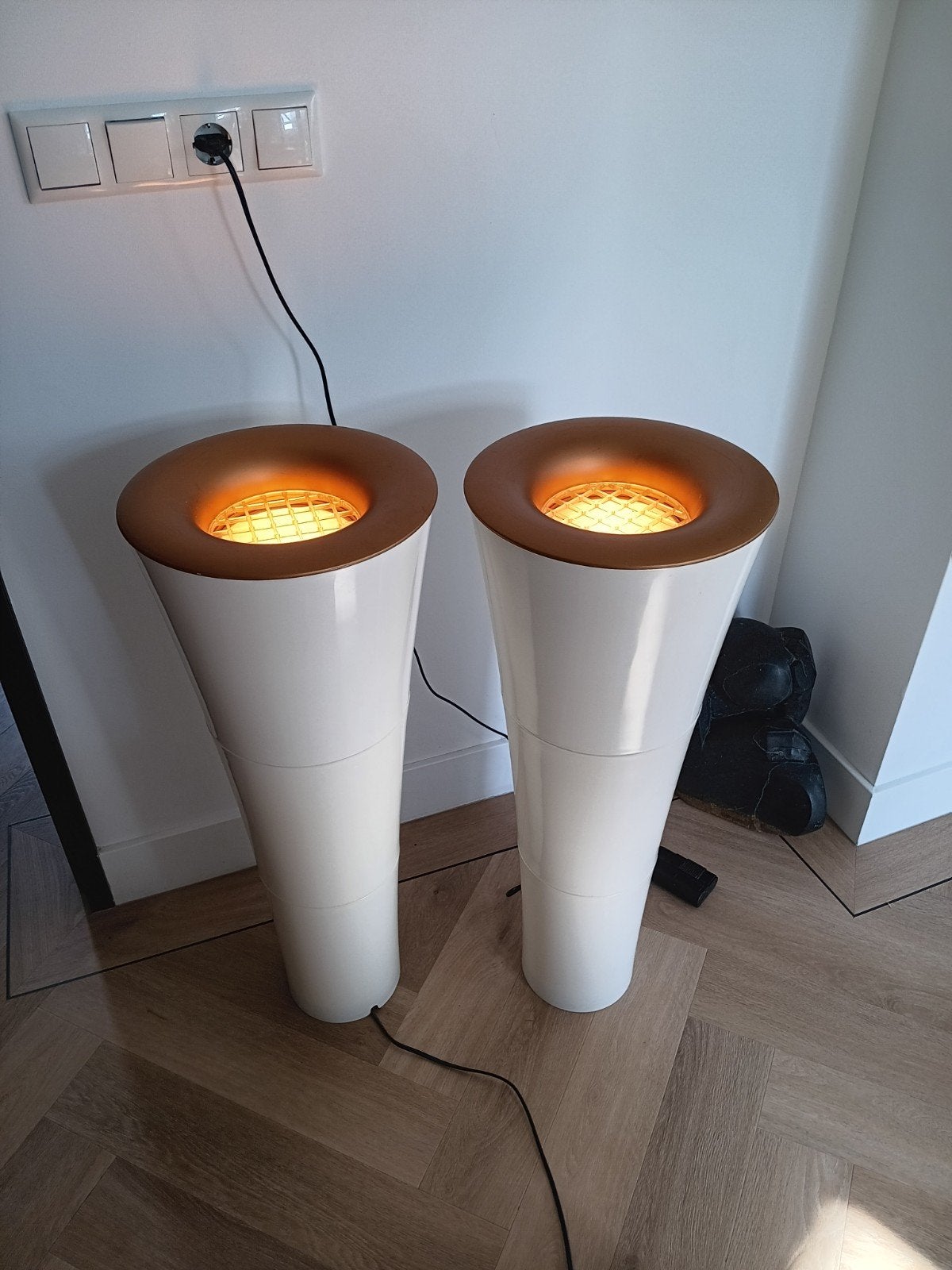 Vintage jaren '80 Fackla,  IKEA vloerlampen, postmodern, MCM, Ophalen, Wit, Set, Lamp