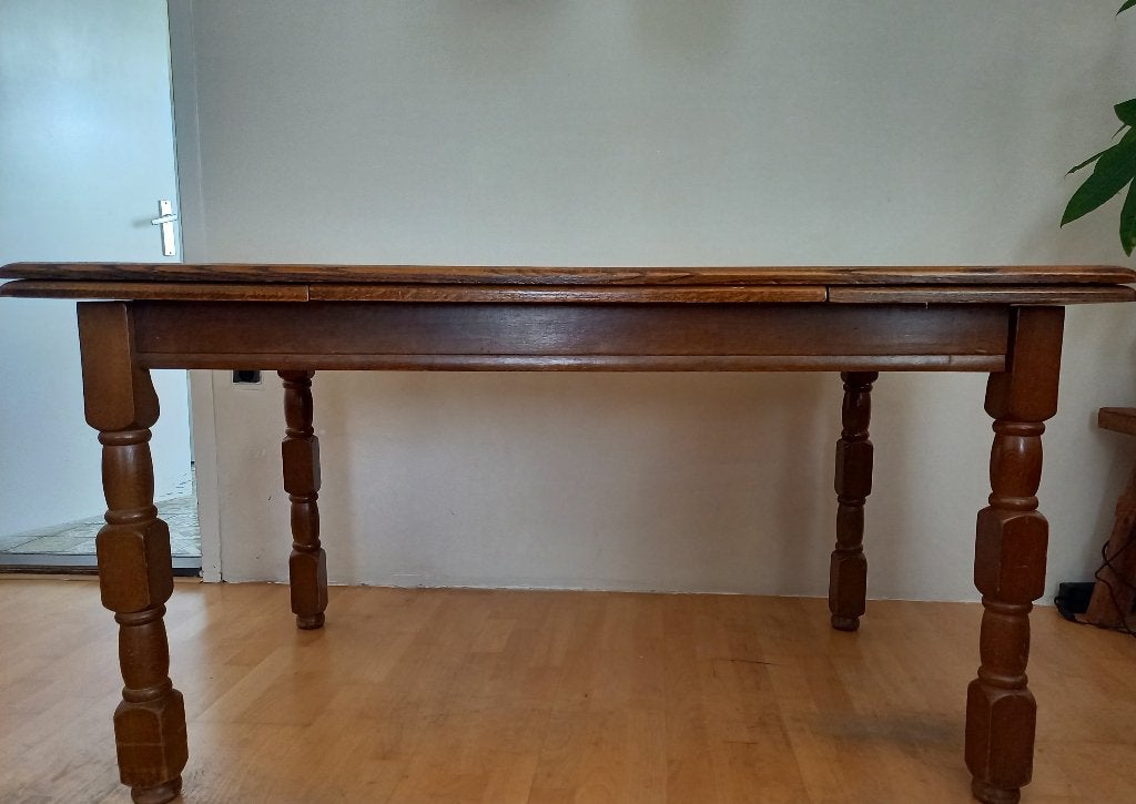 eettafel, eiken gefineerd, Huis en Inrichting, Tafels | Eettafels, Ophalen, Gebruikt, 100 tot 150 cm, Eikenhout