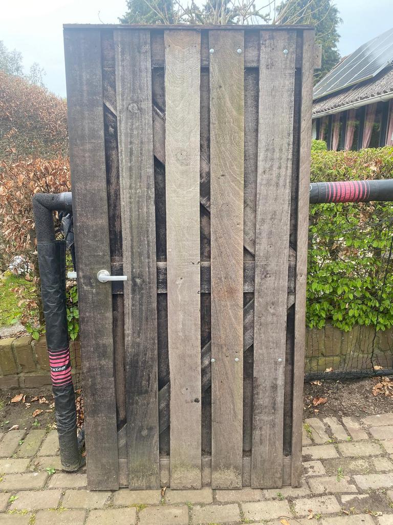 Hardhouten poort, Tuin en Terras, 1 tot 2 meter, Minder dan 3 meter, Ophalen of Verzenden, Zo goed als nieuw