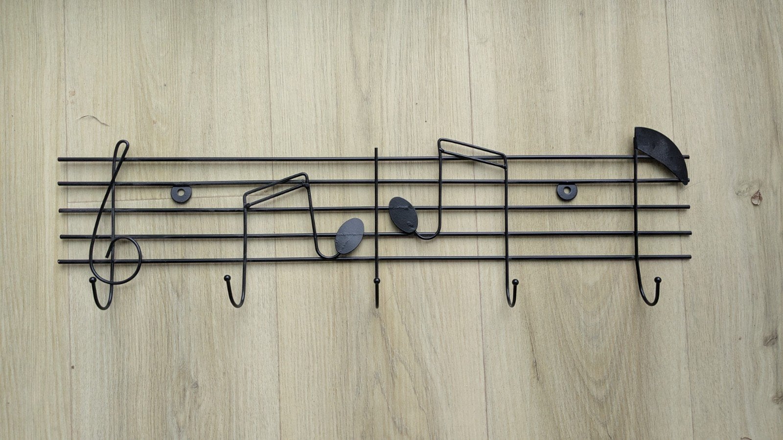 Kapstok zwart muzieknoten, Huis en Inrichting, Woonaccessoires | Kapstokken, Wandkapstok, Nieuw, Ophalen of Verzenden, Minder dan 100 cm