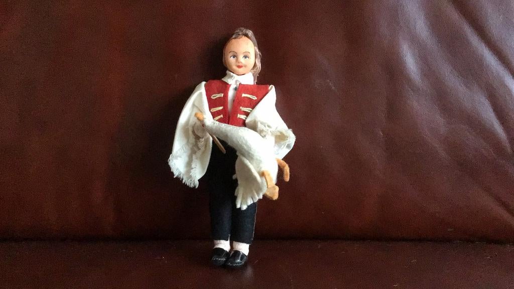 USSR folklore poppetje van papier-mache met gans, Ophalen of Verzenden, Zo goed als nieuw