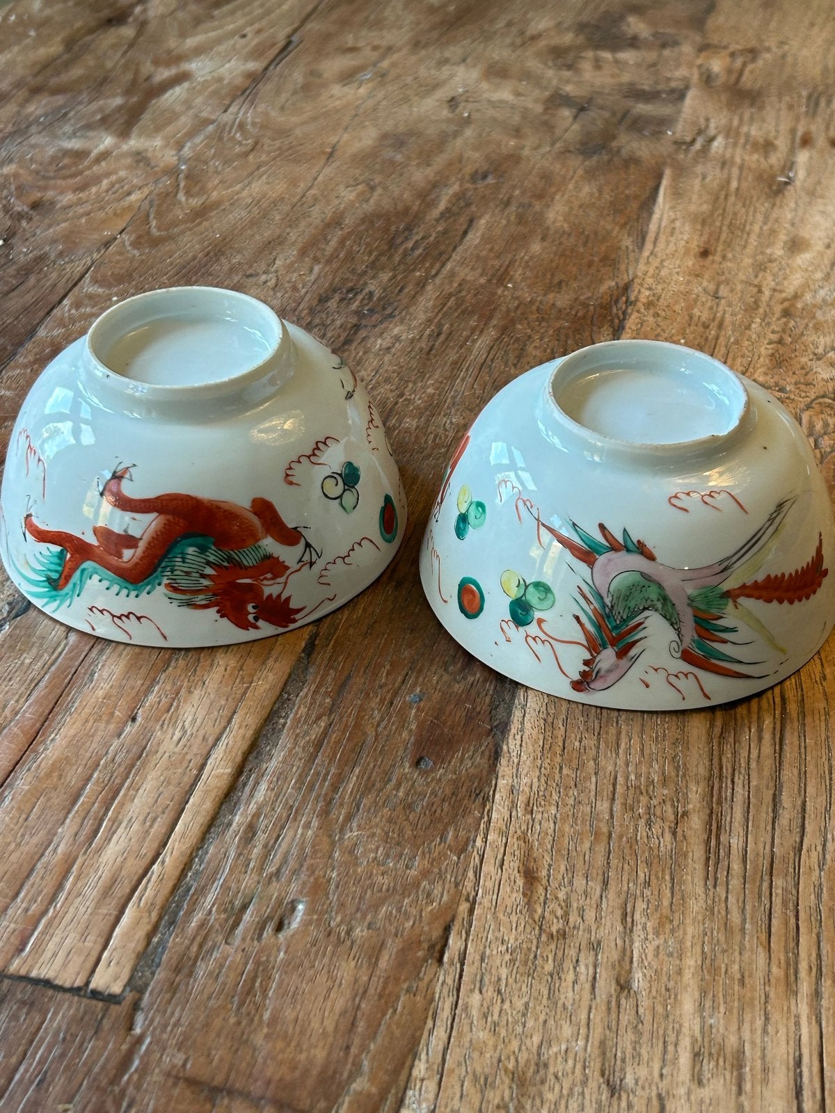 Set van 2 antieke Chinese porseleinen kommen met draak, Ophalen