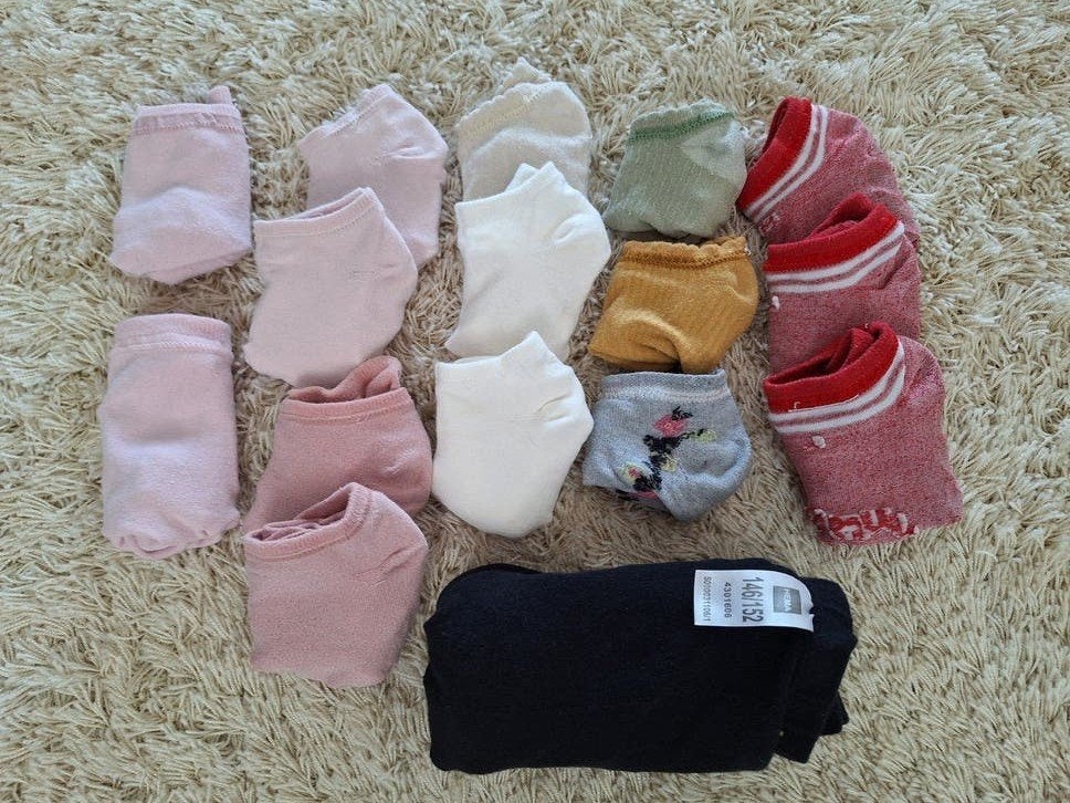Diverse kindersokken (maat 31-34) en  maillot (146/152, Ophalen of Verzenden, Gebruikt, Meisje, Sokken