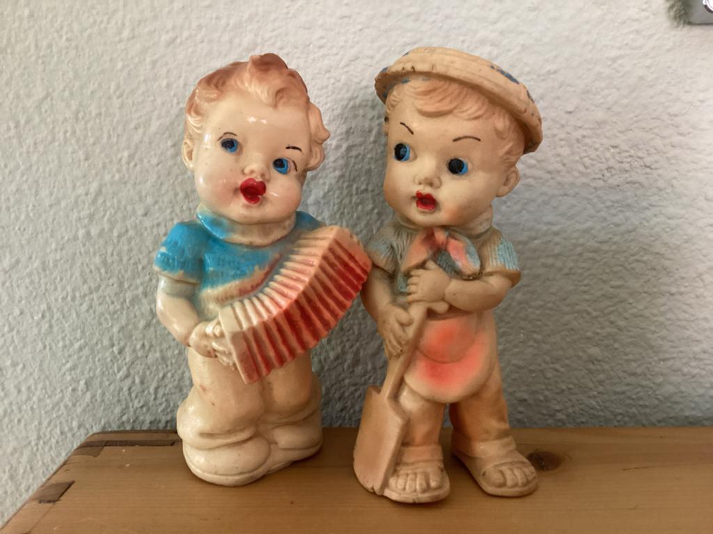 Antieke piepfiguurtjes, nostalgisch speelgoed, Verzamelen, Ophalen of Verzenden, Gebruikt