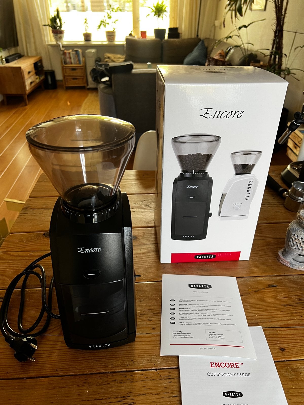 Baratza Encore Model 485 Koffiemolen - Zo goed als nieuw, Overige modellen, 10 kopjes of meer, Zo goed als nieuw, Koffiebonen