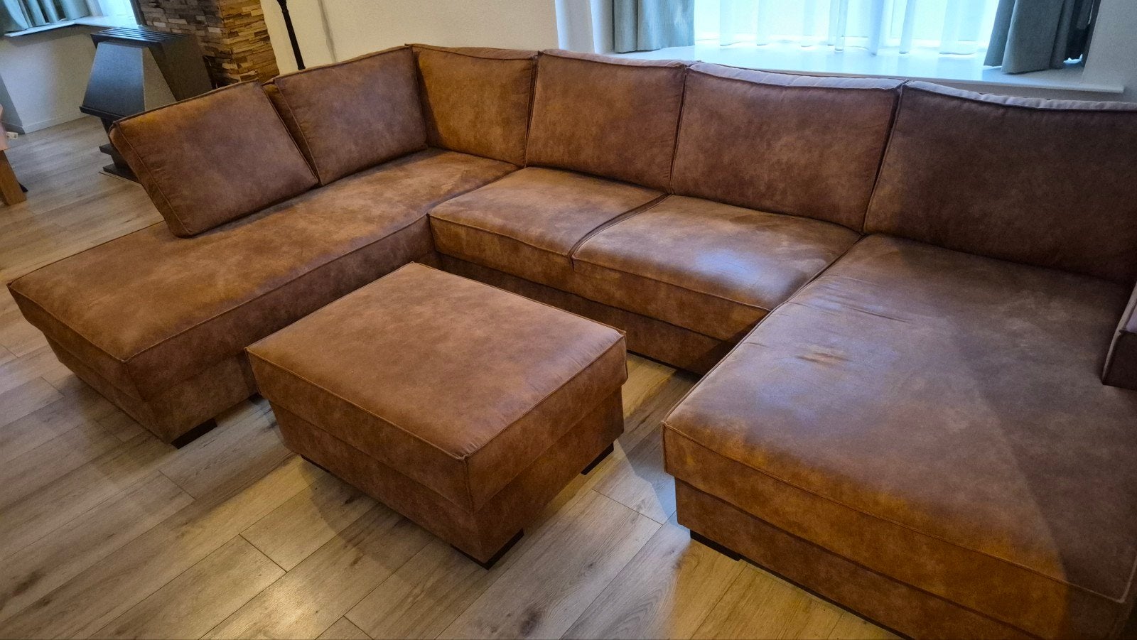 Haco bank met hocker, behandeld en rookvrij, Ophalen, Gebruikt, Hoekbank, 75 tot 100 cm