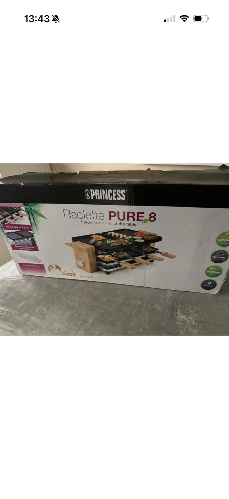 Princess Raclette Pure 8 personen - ZGAN, Ophalen, Zo goed als nieuw, 8 personen of meer