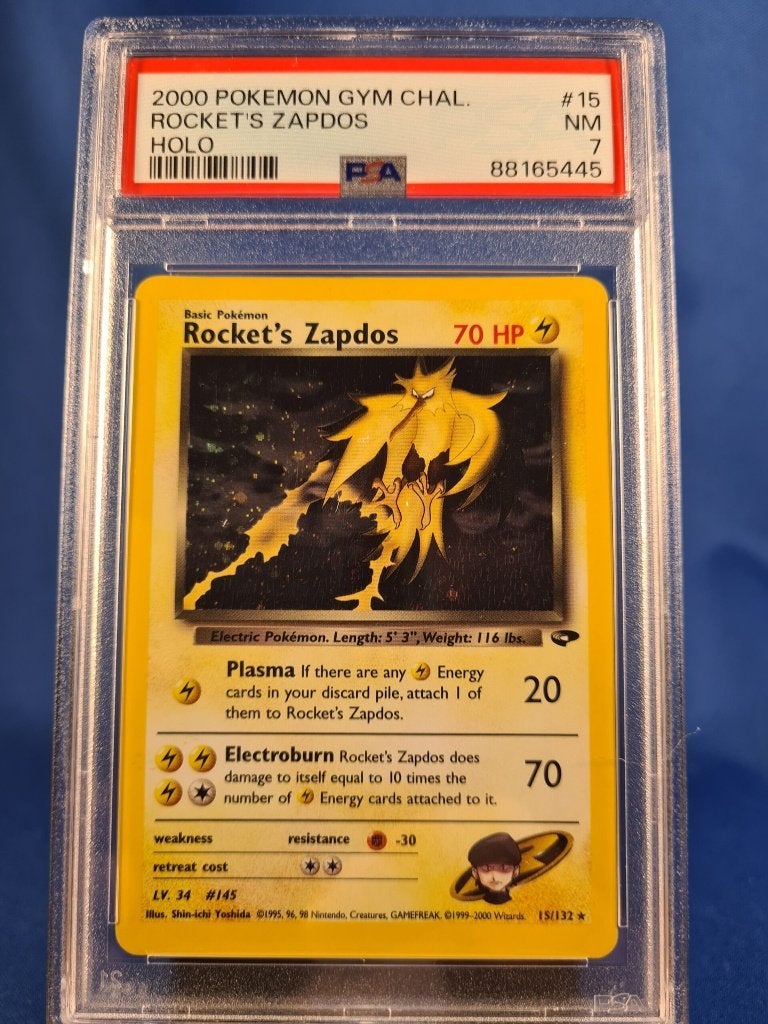 Rocket's Zapdos 15/132 - Gym Challenge (PSA 7), Verzenden, Gebruikt