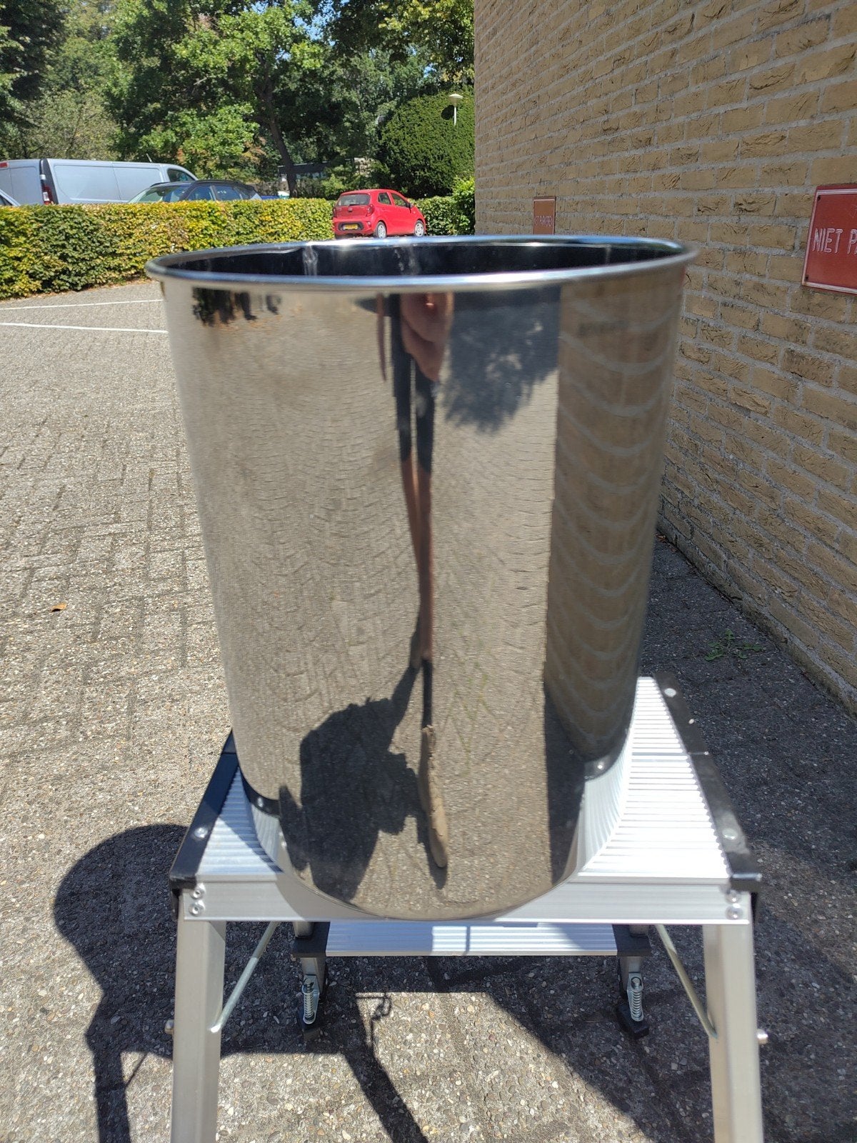 Brabantia Vuilnisbak Chroom - Stijlvol en Functioneel, Huis en Inrichting, Woonaccessoires | Prullenbakken, Ophalen, 50 – 75, Gebruikt