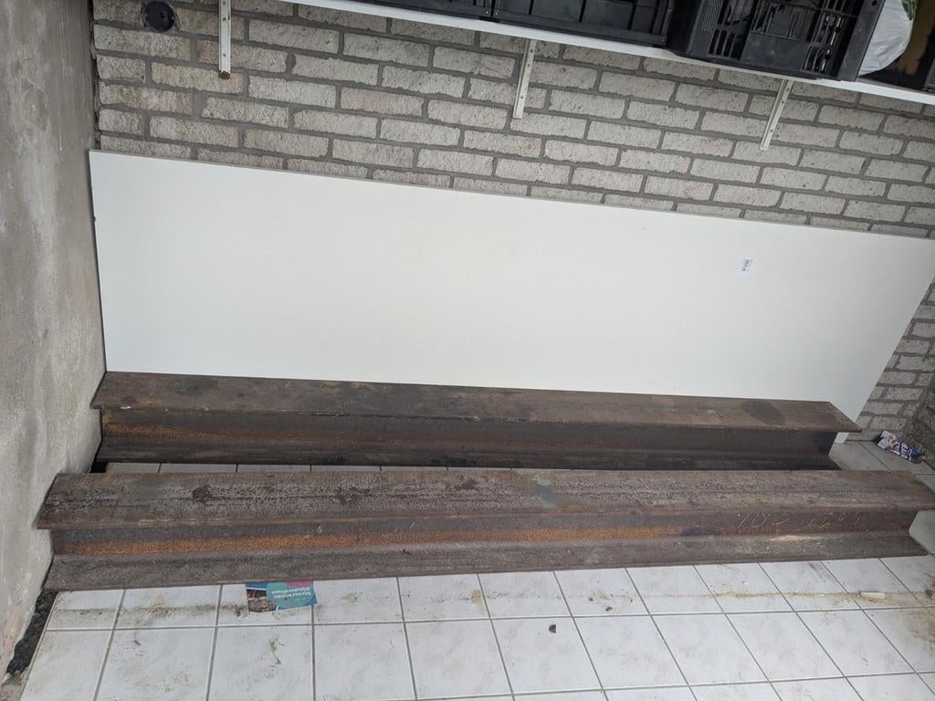 Stalen H-bint 18x18x235 cm 2 stuks, Doe-het-zelf en Verbouw, Ophalen, Gebruikt, IJzer