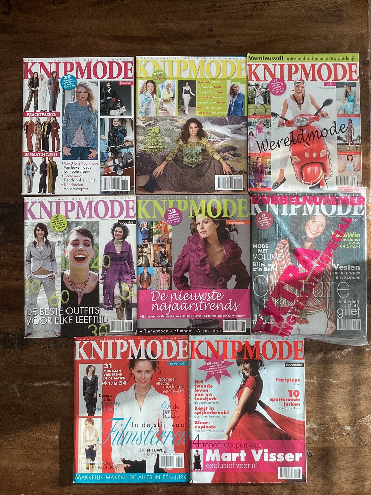 8x Knipmode, 1-3-7-8-9-10-11-12 2006, Ophalen of Verzenden, Zo goed als nieuw, Vrouw, Knipmode