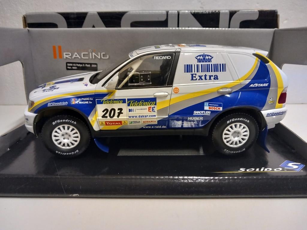 BMW X5 Raid Ralky white Solido metal 1:18 KRD, Hobby en Vrije tijd, Modelauto's | 1:18, Ophalen of Verzenden, Zo goed als nieuw