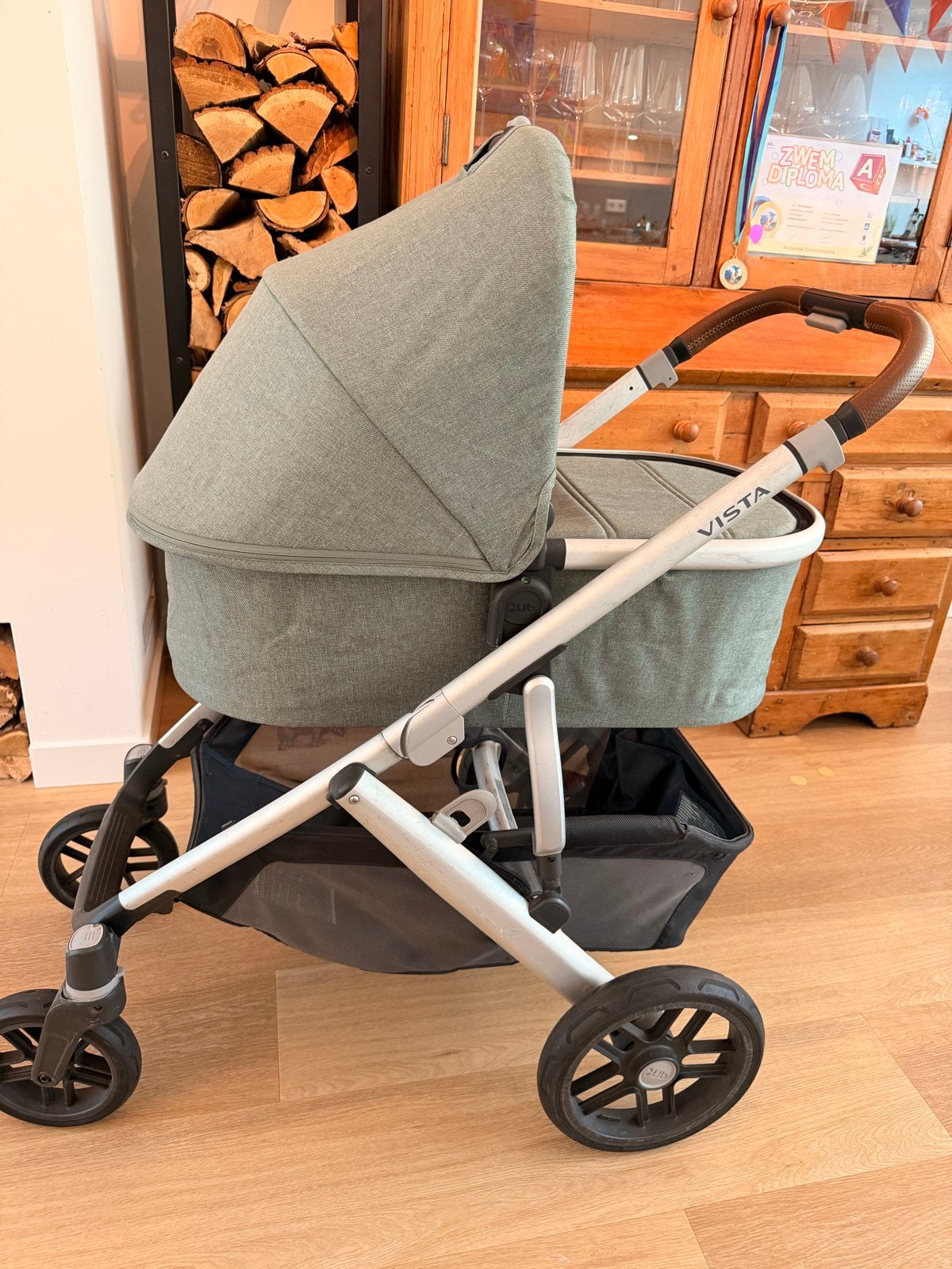 UPPAbaby Vista V2 kinderwagen, hele complete set!!!, Gebruikt, Combiwagen, Verstelbare duwstang, Ophalen